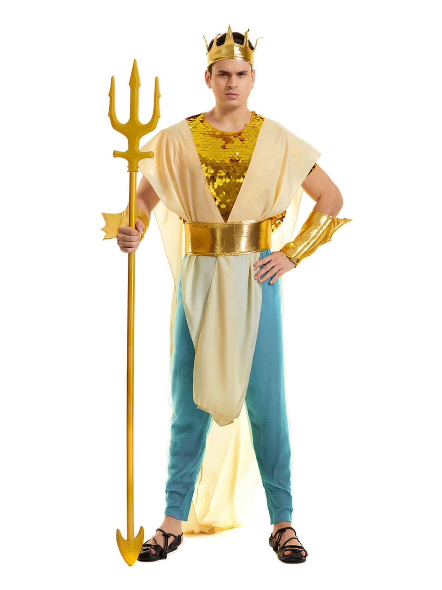 Ronderf | Meereskönig & Meereskönigin Paar Kostüm | Antikes Götter-Design